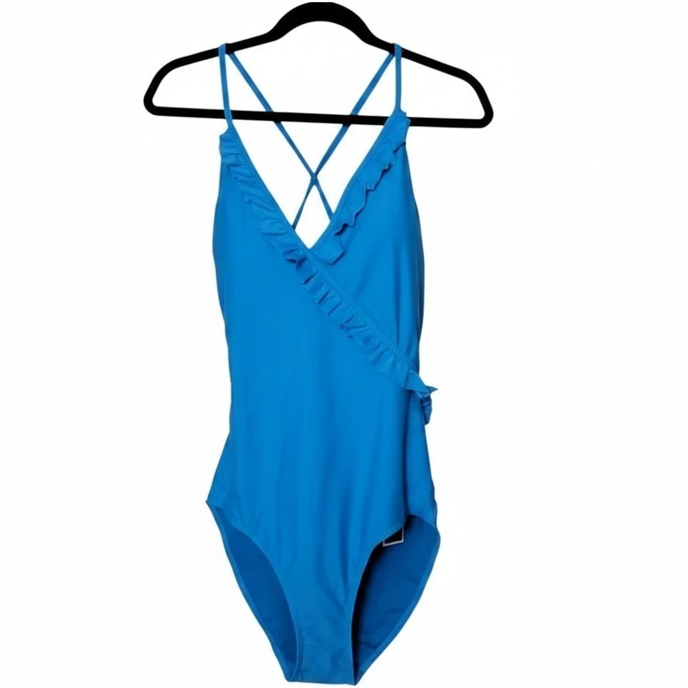 Juicy Couture NWT Turquoise One Piece Ruffle Trim Bathing Suit XL